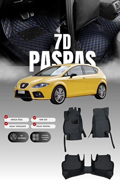 stiloto سجادة أرضية جلدية لسيارة سيات ليون كوبرا (2006-2012) طراز 7D |   حماي...