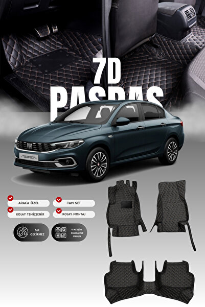 stiloto سجادة أرضية للسيارة من الجلد لسيارة فيات إيجيا (2015 وما بعدها) 7D | ...