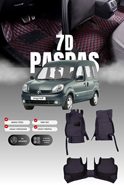 stiloto Renault Kangoo (1998-2008) 7D Deri Havuzlu Oto Paspas | Tam Koruma,Ar...