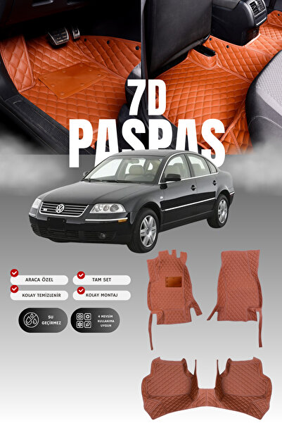 stiloto فولكس فاجن باسات B5.5 (2001-2005) سجادة أرضية للسيارة من الجلد 7D |  ...