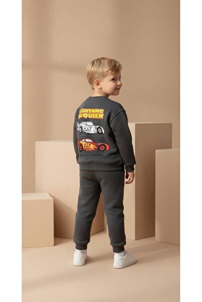 KidsSel Boy's Printed Model 3 Thread Cotton Fabric Bottom and Top Set