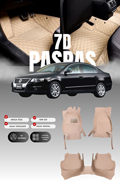 stiloto فولكس فاجن باسات B6 (2006-2010) سجادة أرضية للسيارة من الجلد 7D |   ح...