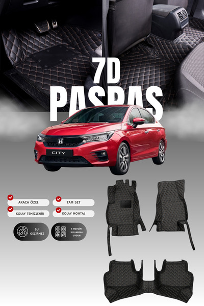 stiloto سجادة أرضية للسيارة من الجلد بتصميم حوض السباحة لهوندا سيتي (2021 وما...