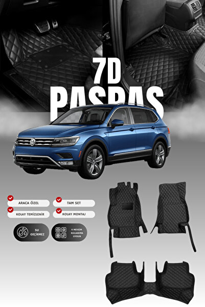 stiloto Volkswagen Tiguan (2016-2023) 7D Deri Havuzlu Oto Paspas | Tam Koruma...