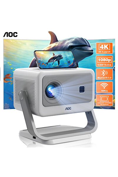 Aoc Projector High Brightness 12000 Lumen - RS6 PRO Portable Projector with 4K Support