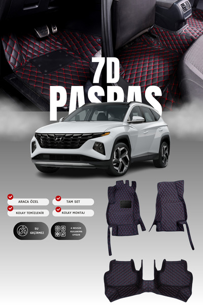 stiloto سجادة أرضية للسيارة من الجلد لهيونداي توسان (2020 وما بعدها) 7D |   ح...