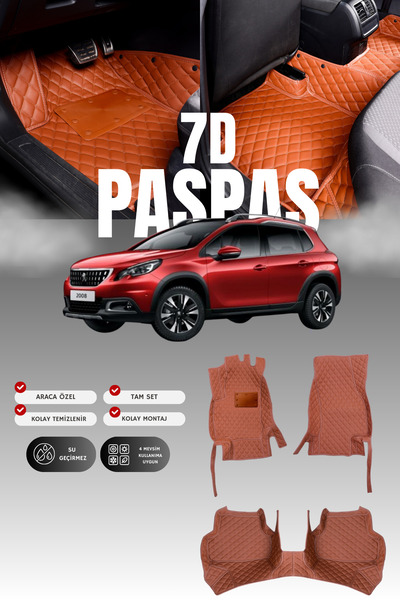 stiloto دواسة سيارة جلدية لبيجو 2008 (2013-2019) بتصميم حوض سباحة سباعي الأبع...