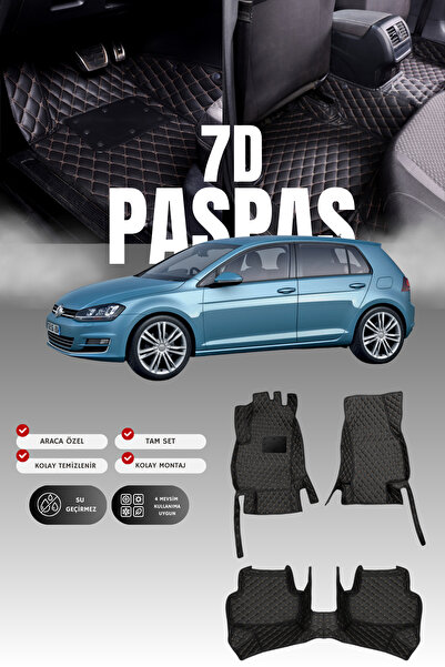 stiloto فولكس فاجن جولف 7 (2013-2020) سجادة أرضية للسيارة من الجلد 7D |   حما...