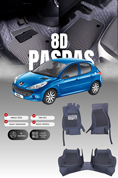 stiloto دواسة سيارة جلدية لبيجو 206 (1998-2010) طراز 8D |   حماية كاملة، قص م...