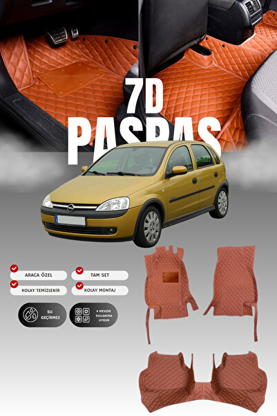 stiloto سجادة أرضية جلدية للسيارة أوبل كورسا سي (2002-2006) 7D |   حماية كامل...