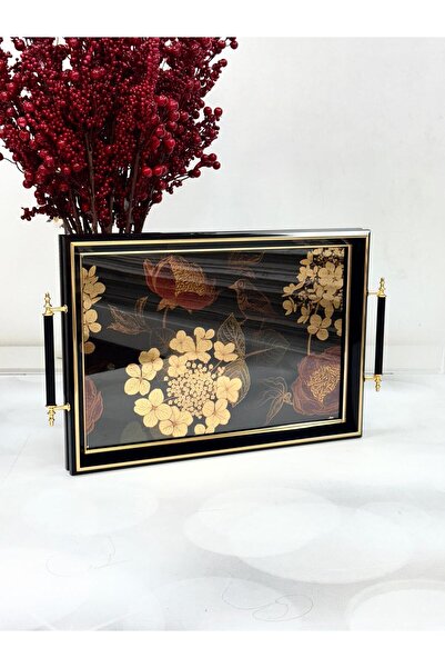 Kosova Dikdörtgen Lüx Tepsi Küçük Kuşlu 45/31 Cm TKEBT TEK RENK