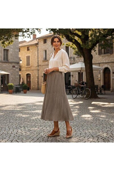 OwenLife تنورة شيفون بحزام من أوين لايف مقاس قياسي 38 40 42 44 46 48 50 52 مق...