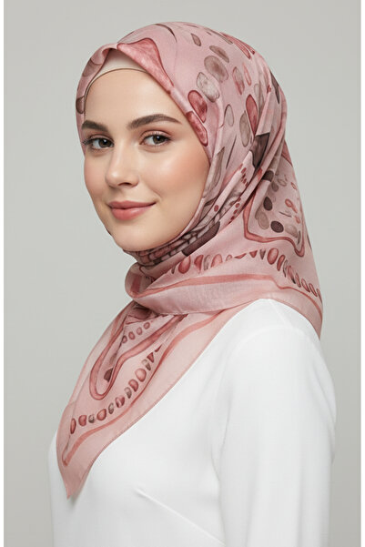 sefamerve Κασκόλ με σχέδιο κεχριμπαρένιο 70326-08 Dusty Rose