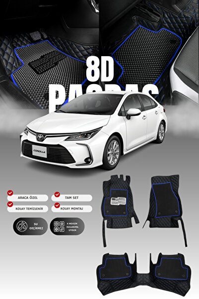 stiloto Toyota Corolla Hibrit (2019 ve sonrası) 8D Deri Havuzlu Oto Paspas | ...