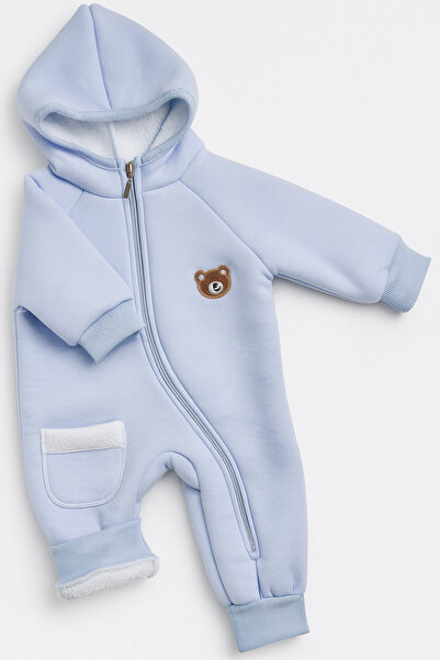 Dandini Ayıcık detayli kalın ici kürklü bebek tulum