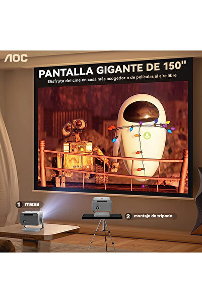 Aoc -Portable-Projector|1080P-Resolution|300-Inch-Screen-Display
