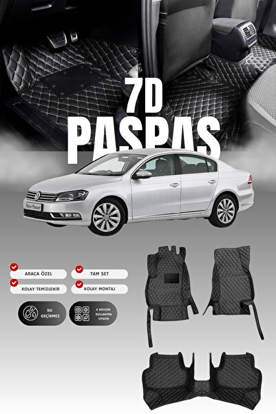 stiloto فولكس فاجن باسات B7 (2011-2014) سجادة أرضية للسيارة من الجلد 7D |   ح...