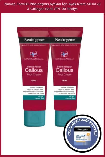 Neutrogena Norveç Formülü Nasırlaşmış Ayaklar İçin Ayak Kremi 50 ml x2 & Collagen Bank Şase Hediye