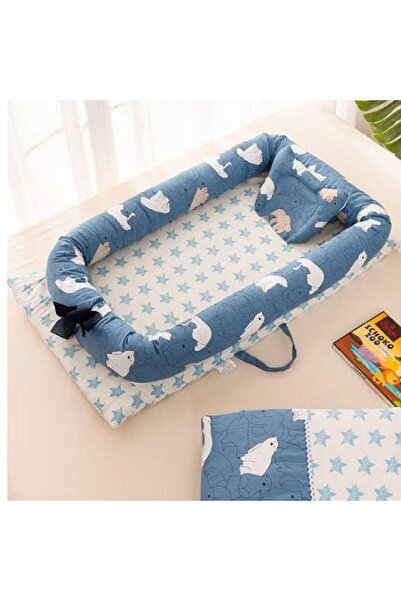 NKX سرير أطفال محمول مصنوع من القطن الخالص مع سرير متوسط الحجم قابل للإزالة و...