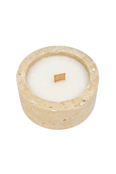 Modestmar Çikolata esans yuvarlak traverten mum