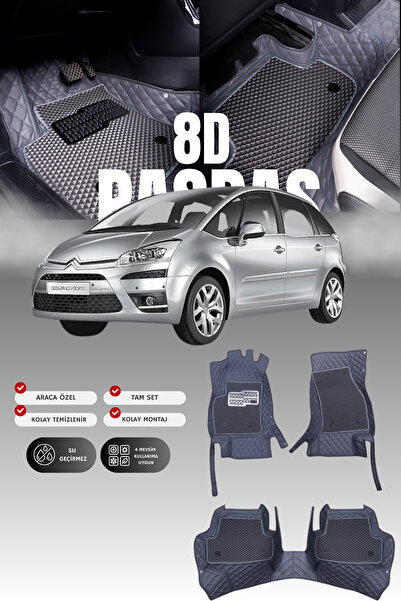 stiloto سجادة أرضية للسيارة من الجلد لسيتروين سي4 بيكاسو (2006-2013) 8D |   ح...