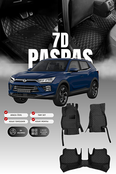 stiloto سجادة أرضية جلدية للسيارة سانغ يونغ كوراندو (2019-2024) بتصميم 7D |  ...