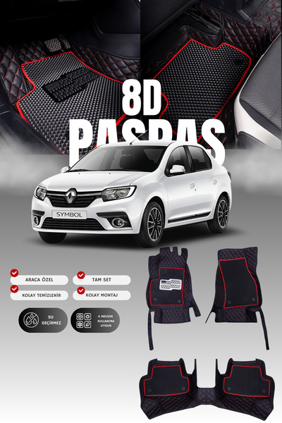 stiloto سجادة أرضية للسيارة من الجلد لرينو سيمبول (2013-2020) 8D |   حماية كا...