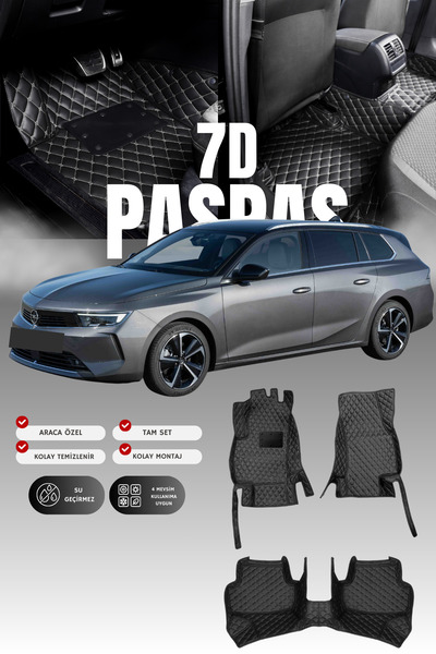 stiloto سجادة أرضية جلدية لسيارة أوبل أسترا إل ستيشن واجن (2021 وما بع ذلك) 7...