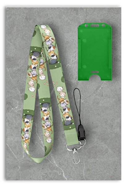 chic crazze Sevimli Kedilerle Tasarlanmış Boyun Askı İpi Kartlık ve Personel ...