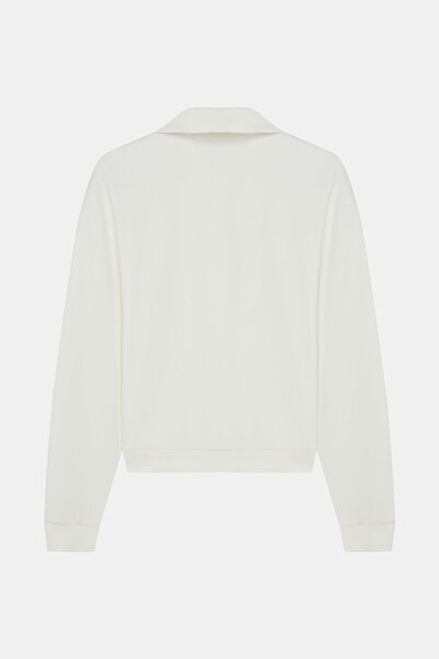 W Collection EKRU FERMUAR DETAYLI SWEATSHIRT