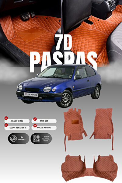 stiloto دواسة سيارة تويوتا كورولا (1998-2002) من الجلد بتصميم حوض السباحة 7D ...