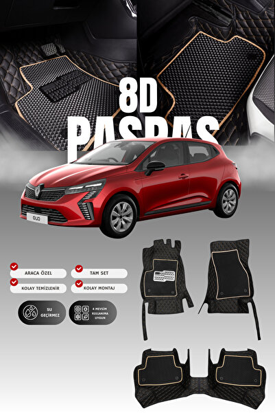 stiloto سجادة أرضية للسيارة من الجلد لرينو كليو 5 هاتشباك بنزين (2019 وما بعد...