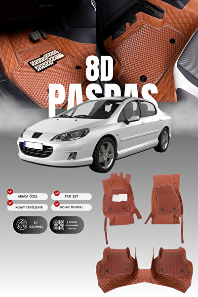 stiloto دواسة سيارة جلدية لبيجو 407 (2004-2010) طراز 8D |   حماية كاملة، قص م...