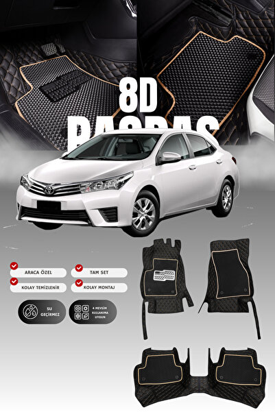 stiloto دواسة سيارة تويوتا كورولا (2013-2016) من الجلد بتصميم حوض السباحة 8D ...