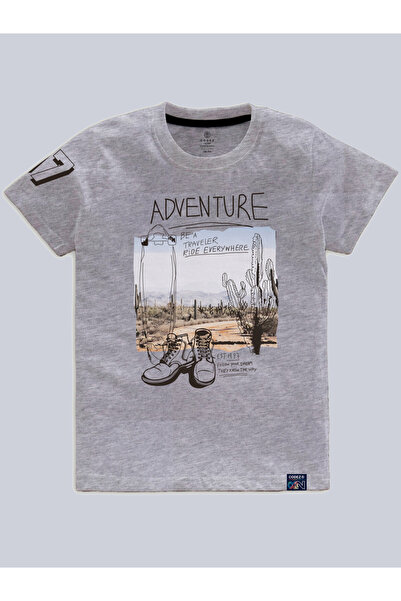 CODEZ By Styli Kids Grey Adventure Graphic Print T-Shirt
