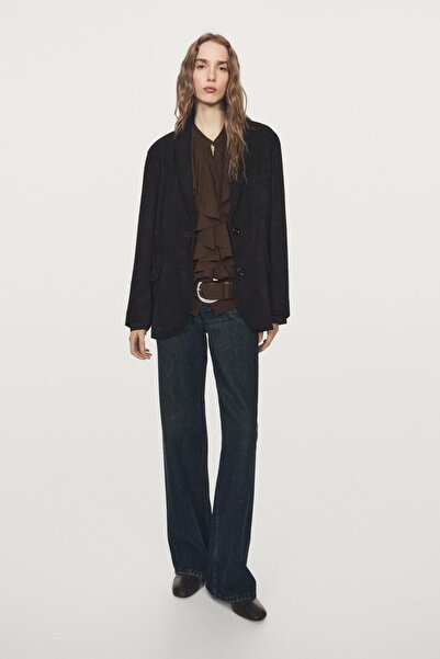 Massimo Dutti Fırfırlı dökümlü bluz