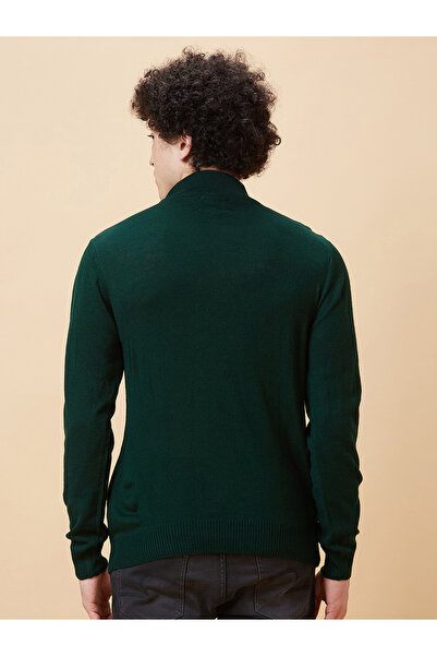Globus By Styli Men Green High Neck Long Sleeves Sweater