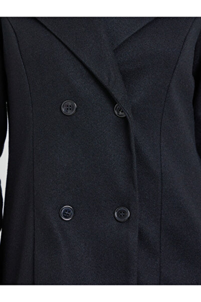 Take Two By Styli Black Solid Buttoned Long Sleeve Coat