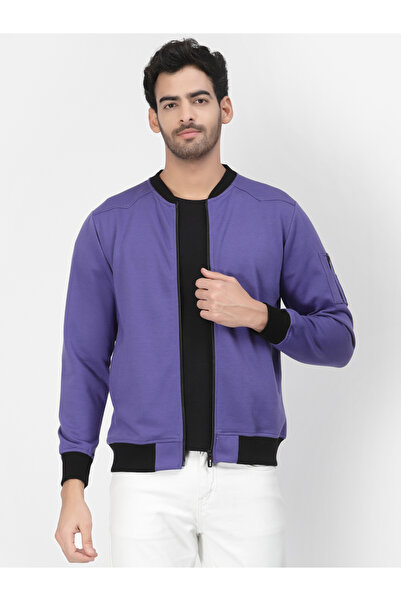 PAUSE By Styli Men Purple Regular Fit Contrast Trim Jacket