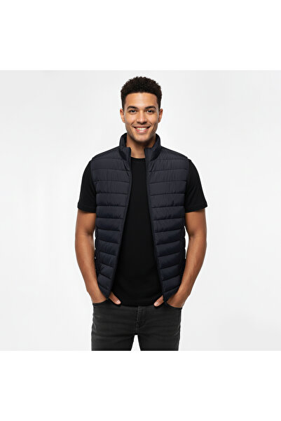 Only & Sons Only&Sons Brody Quilt Чоловічий синій жилет з прямим коміром