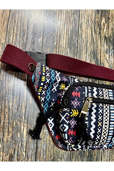 street&bagdnz Retro Patterned Bohemian Ethnic Authentic Shoulder and Waist Bag for Daily Travel Use