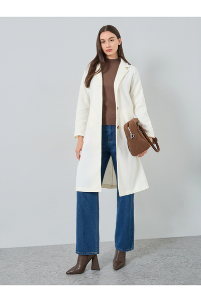 Take Two By Styli Solid Pocket Detail Wool Like Coat