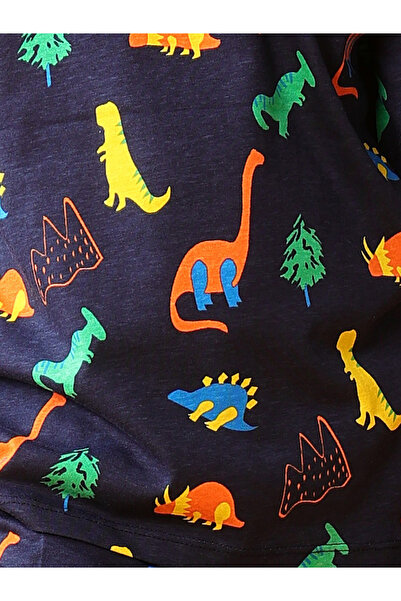 Anthrilo By Styli Kids Dinosaur Print Cotton T-Shirt and Shorts Set