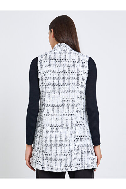 Take Two By Styli Checked Tweed Look Sleeveless Jacket