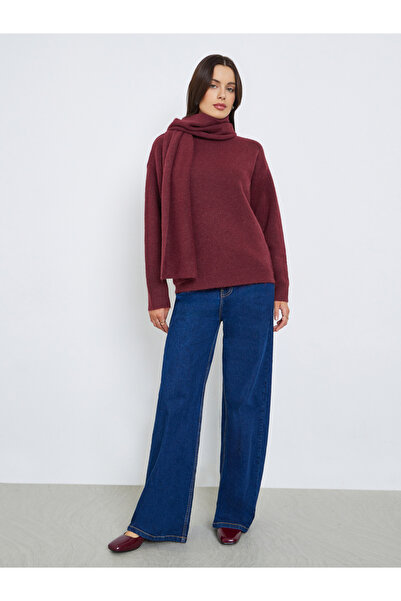 Styli Regular Fit Regular Length Sweater with Scarf