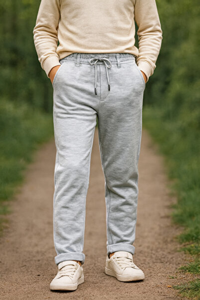 Uçar 260-11-25 Erkek Polar Eşofman Altı Lastikli Paça Rahat Kesim Jogger Pantolon 12/16 Yaş