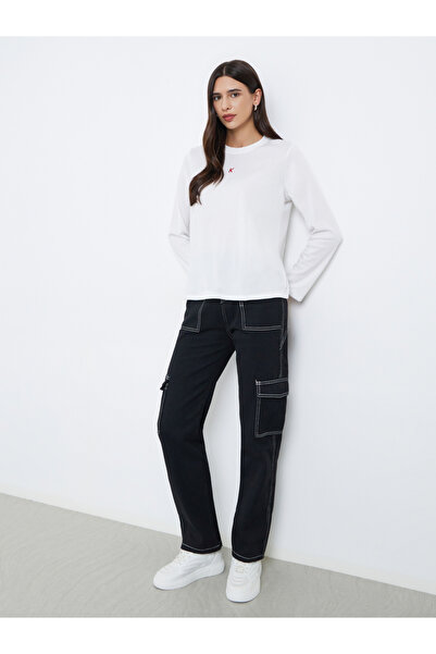 Styli White Long Sleeve Regular Fit T-Shirt