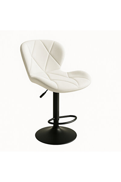 Ebticar Light Beige Fabric Bar Chair – Soft Channel Tufted