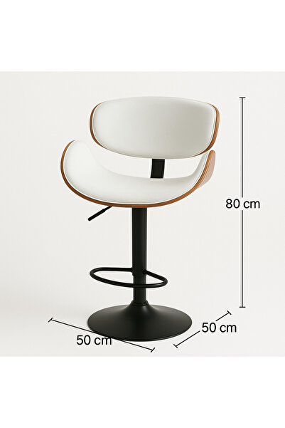 Ebticar Beige Fabric & Wood Bar Chair – Shell Back Style