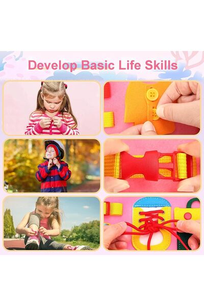 Genericc Kncevren Montessori Felt Activity Board Quiet Book for Girls (3+ yrs), Portable